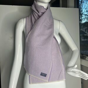 Faribault Wool Light Purple Lavender Cream Scarf 70” x 10”